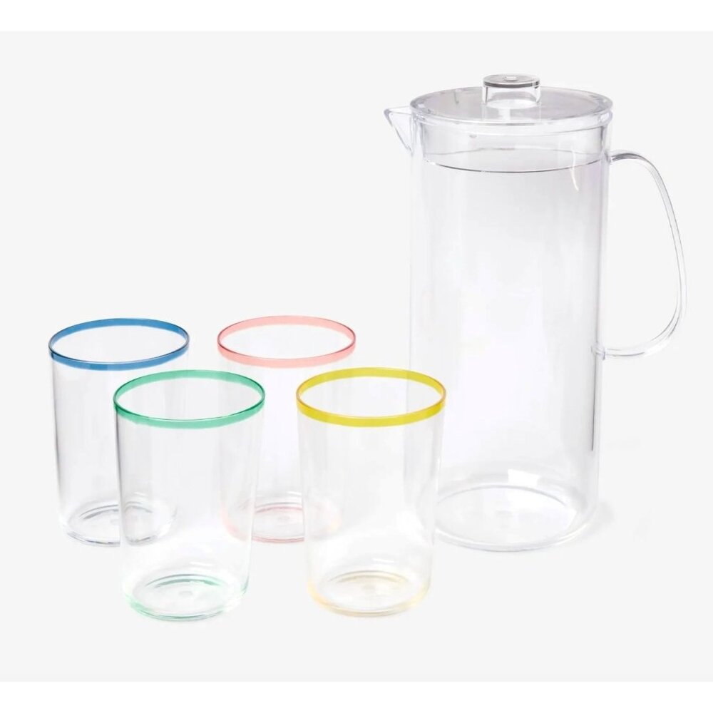 Sun Squad - 19oz Beverage Pitcher Set, Lightweight & Durable for Indoor/Outdoor